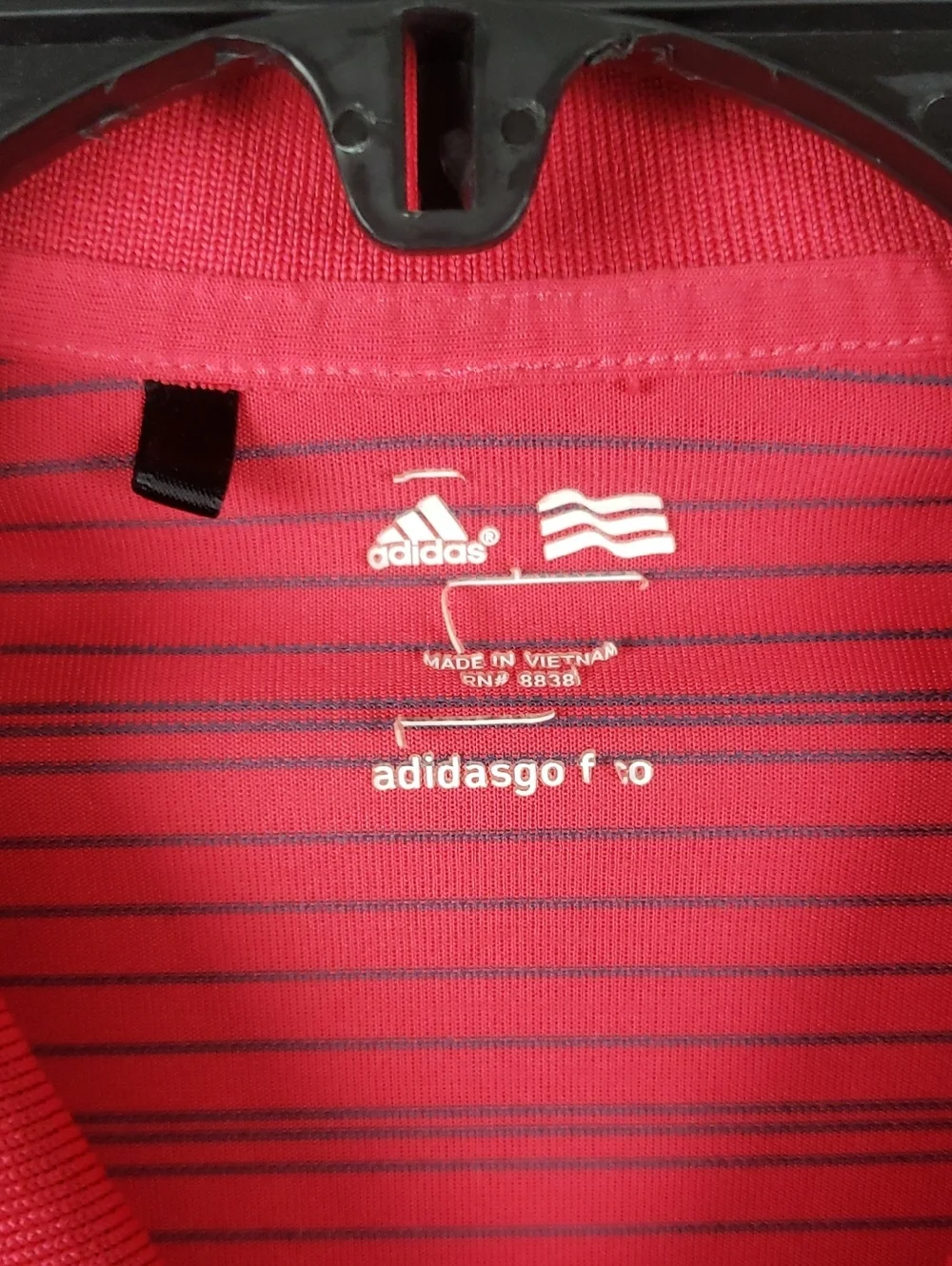 Adidas Men’s 2XL Red Striped Polo Golf Shirt